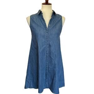 Alice and Olivia Anisa Sleeveless Chambray Tunic Top